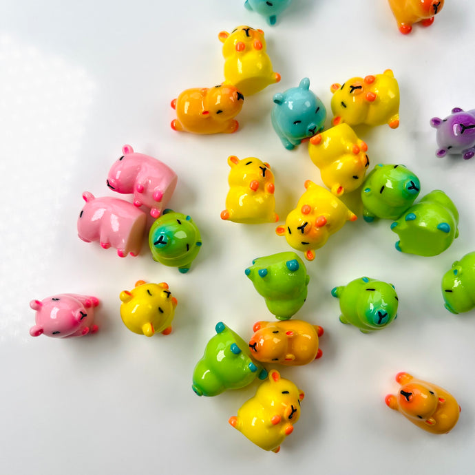Colourful Capybara charms for slime 2pcs