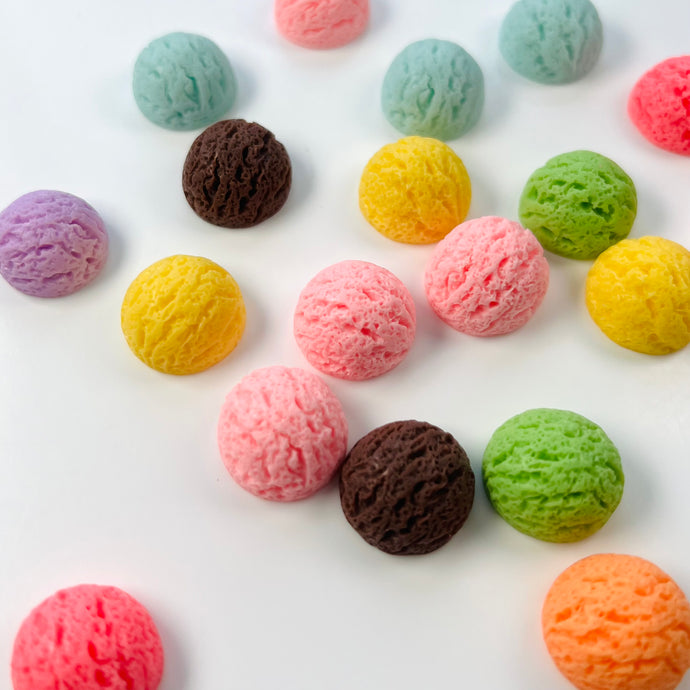 Colourful Ice cream scoop charms for slime 2pcs