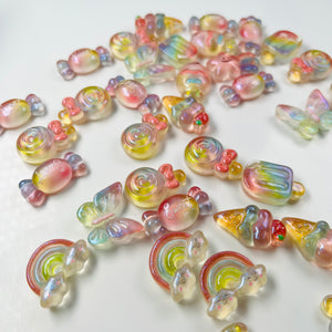Rainbow candy charms for slime 2pcs