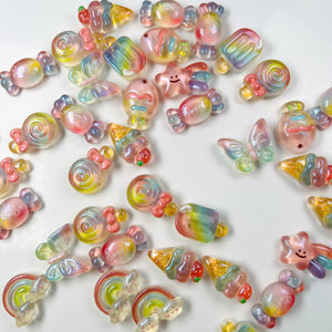 Rainbow candy charms for slime 2pcs