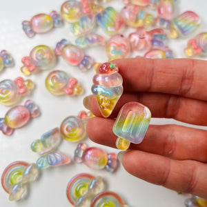 Rainbow candy charms for slime 2pcs