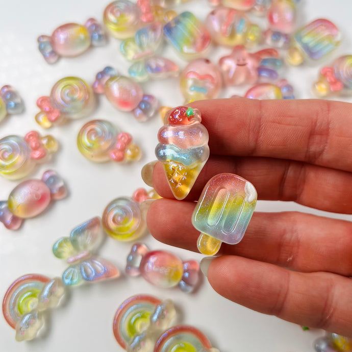 Rainbow candy charms for slime 2pcs