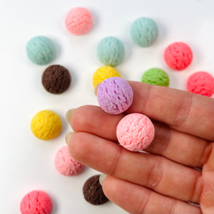Colourful Ice cream scoop charms for slime 2pcs