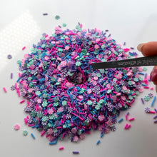 Load image into Gallery viewer, Purple, Pink &amp; Teal Pinwheel sprinkle for slime 5g