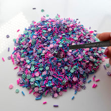 Load image into Gallery viewer, Purple, Pink &amp; Teal Pinwheel sprinkle for slime 5g