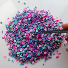 Load image into Gallery viewer, Purple, Pink &amp; Teal Pinwheel sprinkle for slime 5g
